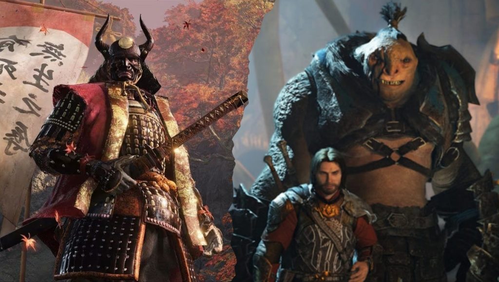 A collection of 15 video game covers, showcasing various open-world action RPGs with themes of samurai, stealth, and exploration, representing "Kingsgame009 Best Games Like Ghost of Tsushima."