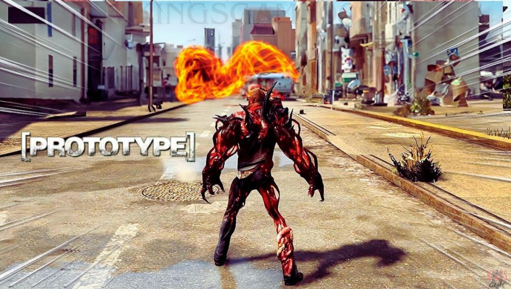 Alex Mercer using his powers to let you run faster Kingsgame009 and execute a wall run in Prototype.