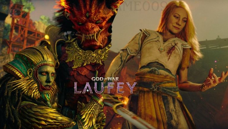 God of War Laufey, also known as Faye, wife of Kratos and mother of Atreus, standing as a powerful Giant connected to prophecy and Norse mythology.