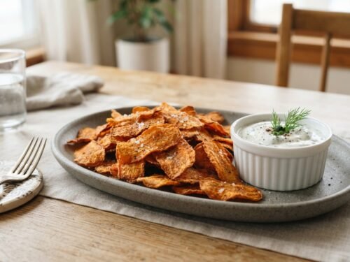 Crispy Air Fryer Carrot Chips Recipe for Healthy Snacking Air-fried_carrot_chips_plated_202608161508