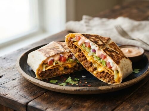 Homemade Beef Crunchwrap with Cheese and Sauce Beef_crunchwrap_supreme_cut_in_202608170220