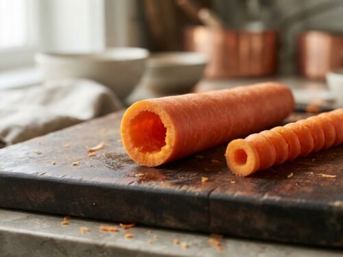 How to Hollow Out a Carrot Perfectly Every Time Carrot_tube_on_cutting_board_202608151548