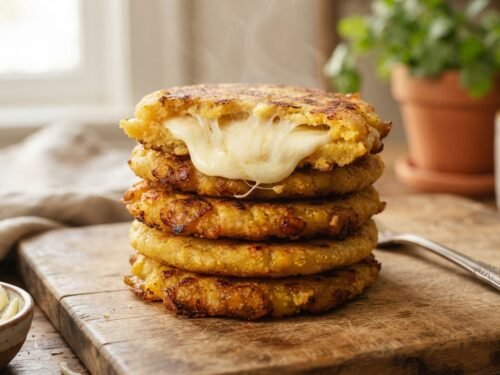 Easy Cheesy Plantain Arepas with Melty Cheese Cheesy_plantain_arepas_on_board_202608081504