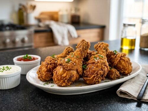 Crispy Fried Chicken Broast Chicken_drumsticks_on_platter_202608030030