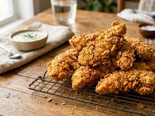 Crispy Homemade Fried Chicken Tenders Recipe Chicken_tenders_on_wire_rack_202608021924