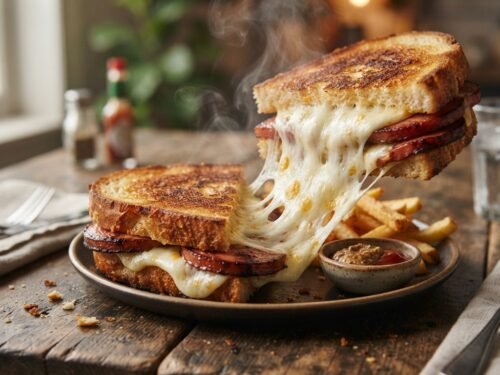 Fried Bologna Cheese Melts with Crispy Golden Crust Fried_Bologna_Cheese_Melts_202608041404