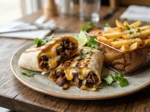 Easy Grilled Beef and Cheese Tortilla Wrap with Fries Grilled_beef_cheese_wrap_fries_202608031728