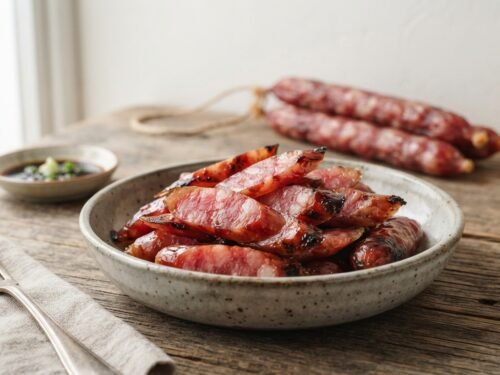 Homemade Chinese Sausages Recipe – Juicy & Addictive Homemade_Chinese_Sausages_on_table_202608011345