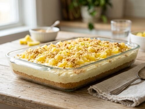 Easy No-Bake Pineapple Cream Dessert Recipe Pineapple_cream_dessert_in_dish_202608060805
