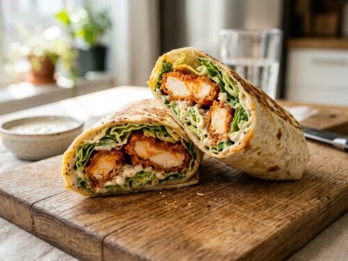 Spicy Chicken Caesar Wrap Recipe Crispy and Creamy Spicy_Chicken_Caesar_Wrap_sliced_202608060910