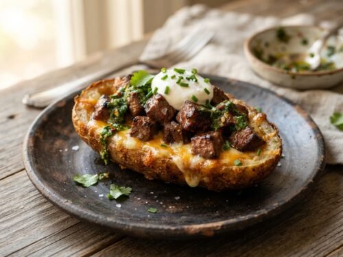 Loaded Steak Potato Skins with Cheddar Chive Mash Steak_potato_skin_on_plate_202608071447